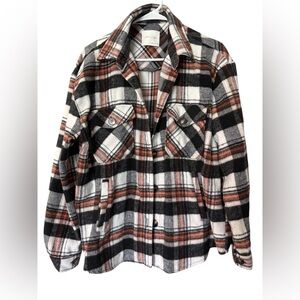 Active USA Plaid Top in Black, White & Orange